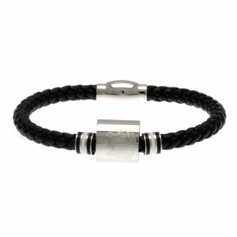 Newcastle United kožený náramek Colour Ring Leather Bracelet