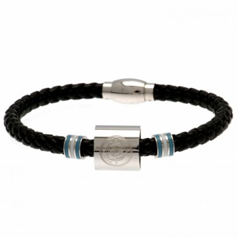 Manchester City kožený náramek Colour Ring Leather Bracelet