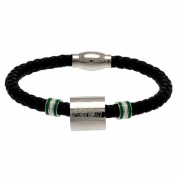 FC Celtic kožený náramek Colour Ring Leather Bracelet