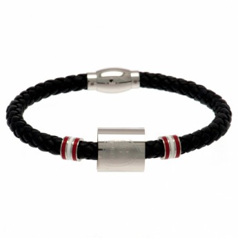 FC Arsenal kožený náramek Colour Ring Leather Bracelet