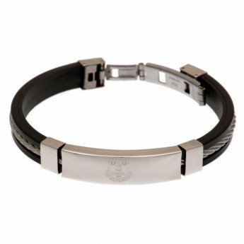 FC Everton silikonový náramek Silver Inlay Silicone Bracelet