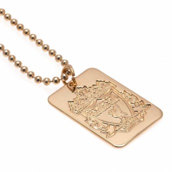 FC Liverpool řetízek na krk se psí známkou Gold Plated Dog Tag & Chain