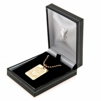 FC Liverpool řetízek na krk se psí známkou Gold Plated Dog Tag & Chain