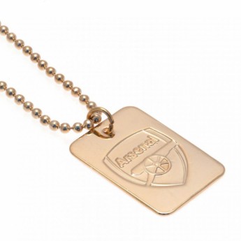 FC Arsenal řetízek na krk se psí známkou Gold Plated Dog Tag & Chain
