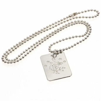 FC Rangers řetízek na krk se psí známkou Silver Plated Dog Tag & Chain