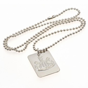 Newcastle United řetízek na krk se psí známkou Silver Plated Dog Tag & Chain