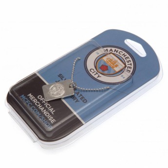 Manchester City řetízek na krk se psí známkou Silver Plated Dog Tag & Chain