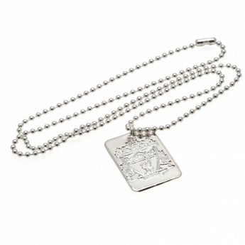 FC Liverpool řetízek na krk se psí známkou Silver Plated Dog Tag & Chain