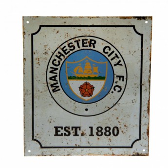 Manchester City cedule na zeď Retro Logo Sign