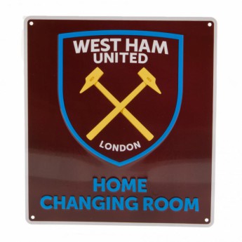 West Ham United kovová značka Home Changing Room Sign