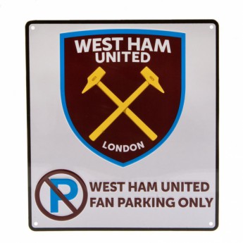 West Ham United kovová značka No Parking Sign