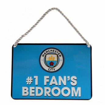 Manchester City značka do ložnice Bedroom Sign No1 Fan