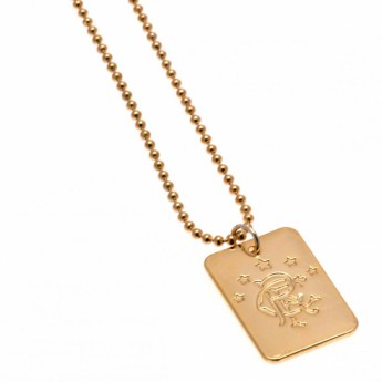 FC Rangers řetízek na krk se psí známkou Gold Plated Dog Tag & Chain