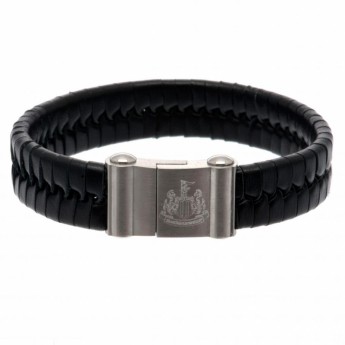 Newcastle United kožený náramek Single Plait Leather Bracelet