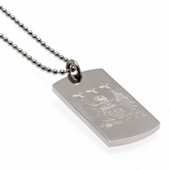 Manchester City řetízek na krk se psí známkou Engraved Dog Tag & Chain EC