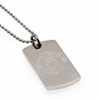 Manchester United řetízek na krk se psí známkou Engraved Dog Tag & Chain