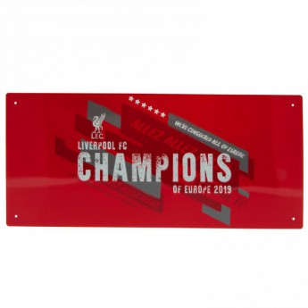 FC Liverpool cedule na zeď Champions Of Europe Street Sign