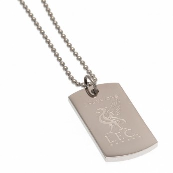 FC Liverpool řetízek na krk se psí známkou Champions Of Europe Engraved Dog Tag & Chain