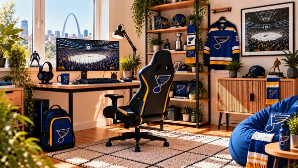 Inspirace pro fanouškovský pracovní koutek St. Louis Blues