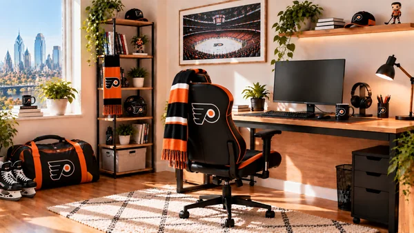 Inspirace pro fanouškovský pracovní koutek Philadelphia Flyers