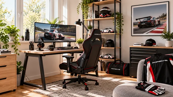 Inspirace pro fanouškovský pracovní koutek Porsche Motorsport
