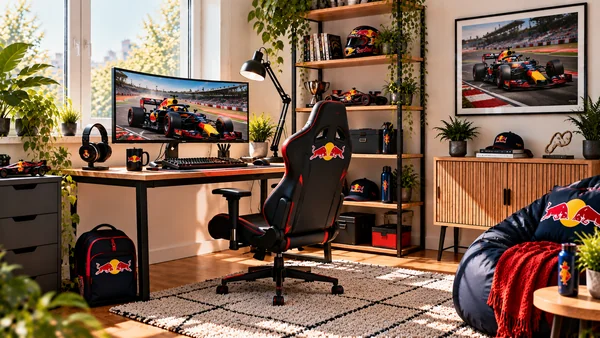 Inspirace pro fanouškovský pracovní koutek Red Bull Racing