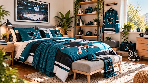 Inspirace pro fanouškovský pokoj San Jose Sharks