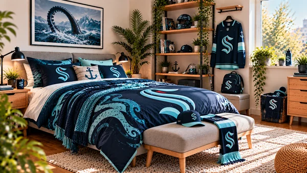 Inspirace pro fanouškovský pokoj Seattle Kraken