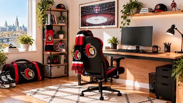Inspirace pro fanouškovský pracovní koutek Ottawa Senators