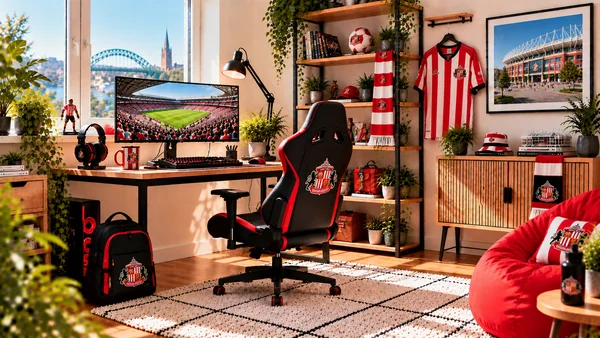 Inspirace pro fanouškovský pracovní koutek Sunderland