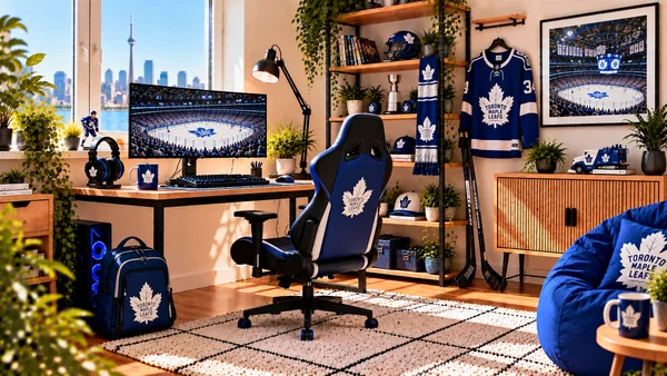 Inspirace pro fanouškovský pracovní koutek Toronto Maple Leafs