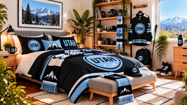 Inspirace pro fanouškovský pokoj Utah Hockey Club