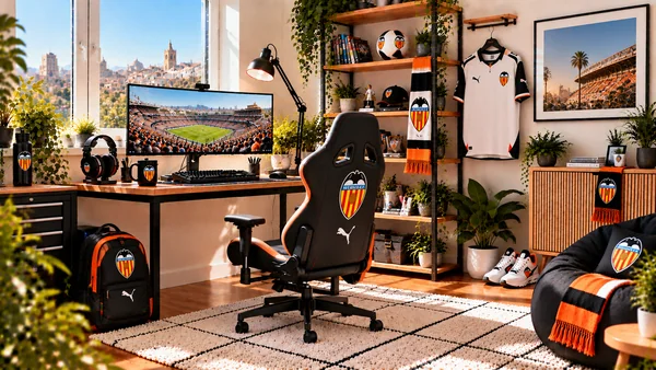 Inspirace pro fanouškovský pracovní koutek Valencia CF