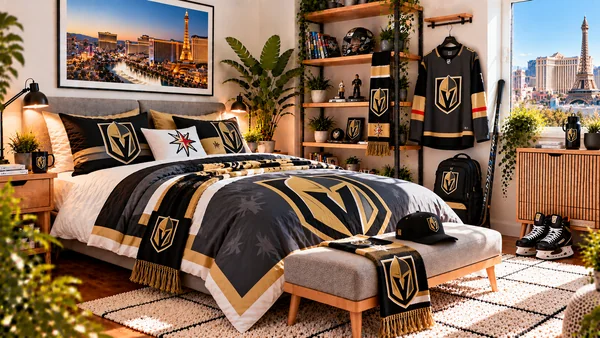 Inspirace pro fanouškovský pokoj Vegas Golden Knights