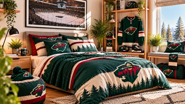 Inspirace pro fanouškovský pokoj Minnesota Wild