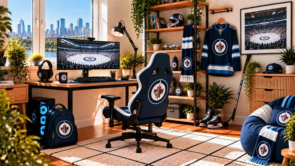 Inspirace pro fanouškovský pracovní koutek Winnipeg Jets